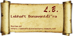 Lebhaft Bonaventúra névjegykártya